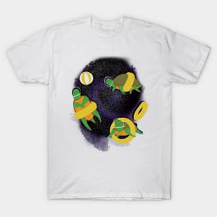 Turtles Summer Space Swimming Vortex T-Shirt